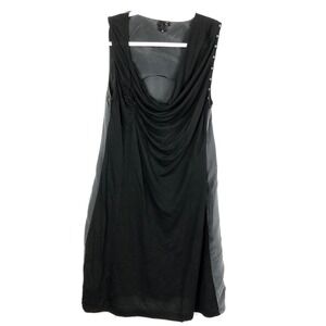 Womens Dress Size S Small Silk Viscose Black Draped Embellished Edun Sleeveless